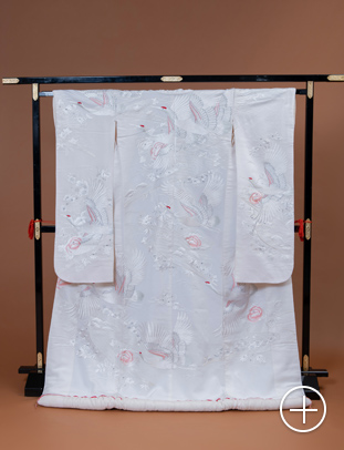 WC-09 白無垢 白・銀・ピンク 花風鶴舞