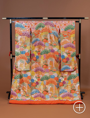 C-24 色打掛 オレンジベース・パステル 百花繚乱